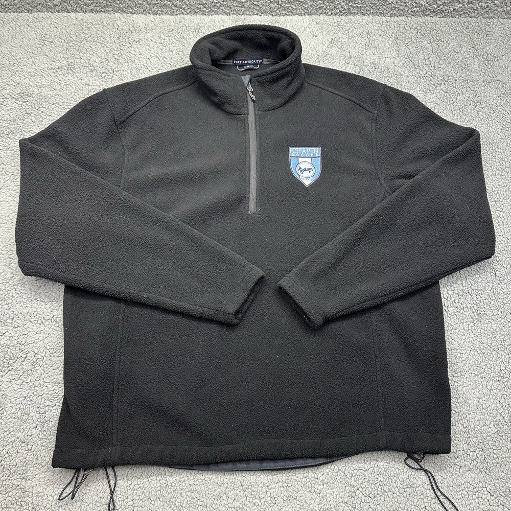 Port Authority Size Medium Chapin High Soccer Black 1/4 Zip Fleece Pullover
